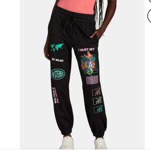 Women's MTV Black Jogger Sweatpants - Size XS